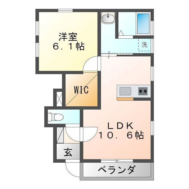 岐阜市則武のアパートの間取り