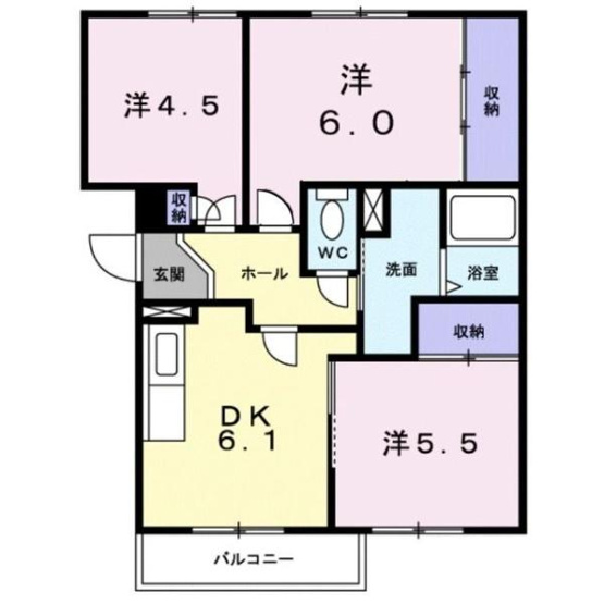 【間取り】 | グランメール旗ヶ崎２