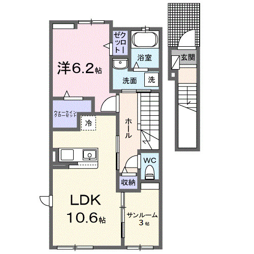 ユースハイム　Ⅵの間取り
