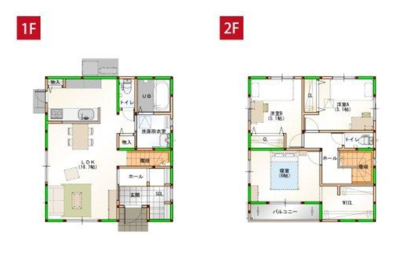 高知市百石町４丁目　新築戸建　⑬　【全6区画】の間取り|⑬　3LDK+WICL+SCL＋パントリー　建物面積　91.64㎡（約27.72坪）
