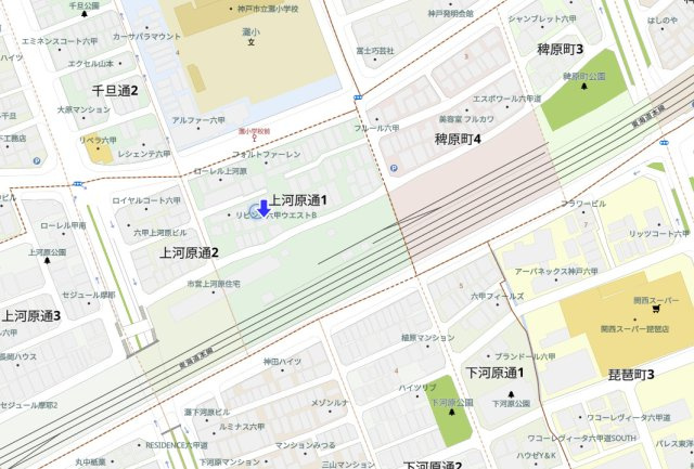 神戸市灘区上河原通1丁目　中古戸建の地図