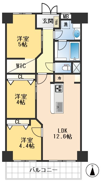日商岩井緑地公園マンションの間取り