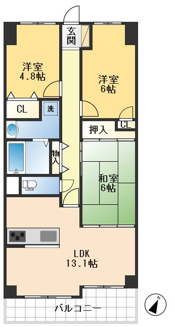 コスモ豊中東の間取り