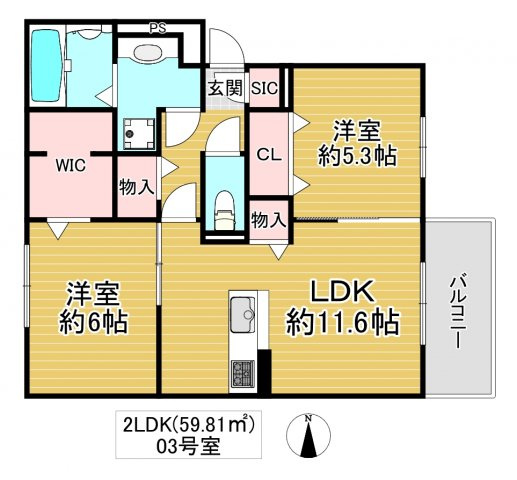 大阪市鶴見区今津北３丁目のアパートの間取り