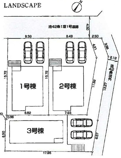 青梅市和田町2丁目　全3棟の区画図