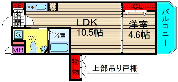 エステムコート難波EASTレオルガの間取り|現状有姿