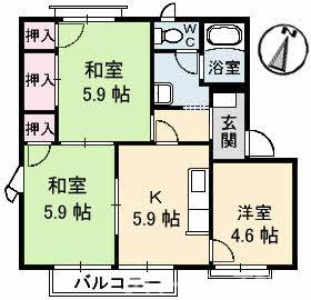 屋島フレグランス A棟の間取り
