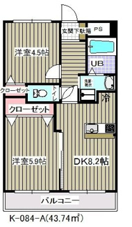 【間取り】 | ベルビュー矢切弐番館(K-084) | 間取りです。