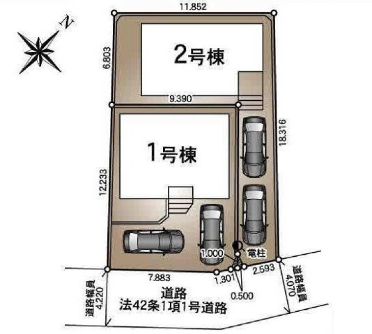 【横浜市南区永田北2丁目55-6全2棟新築戸建て】★仲介手数料無料★（永田小学校・永田中学校）の区画図