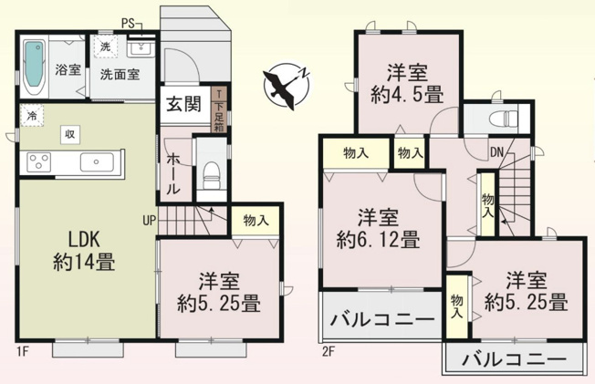 【間取り】 | 第14桶川朝日　新築戸建　全1棟　1号棟