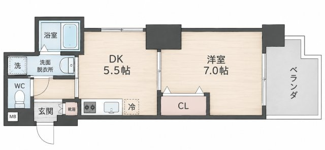 クリスタルグランツ難波南ポルックスの間取り