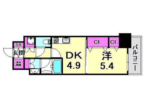 レジディア神戸磯上の間取り
