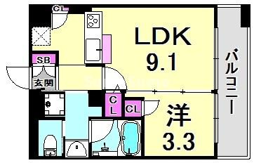 アーバネックス神戸水木通の間取り