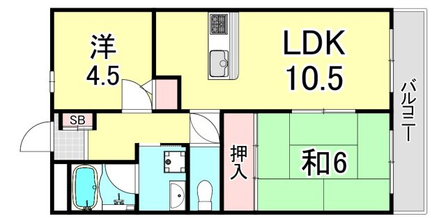 能登六番館WESTの間取り