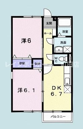 アーバンハイツＫ※初期費用分割あと払いサービス利用可能物件の間取り