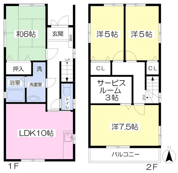 【間取り】 | 垣添戸建Ⅱ５ 