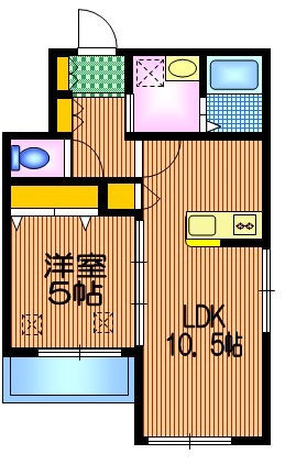 メゾン　ド　レスポワールの間取り|角部屋2面採光　浴室追焚　ガス2口システムキッチン