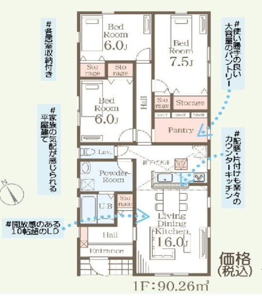 下野市川中子　新築戸建14　敷地62.3坪の間取り