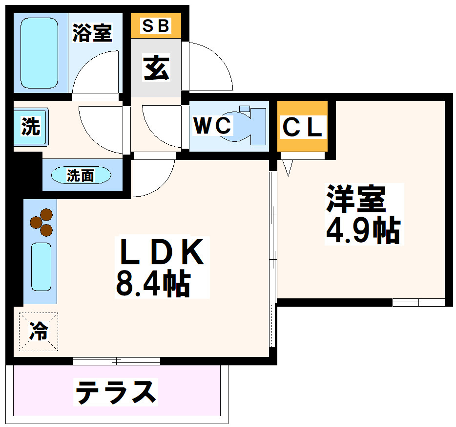 世田谷区砧１丁目の賃貸マンションの間取り