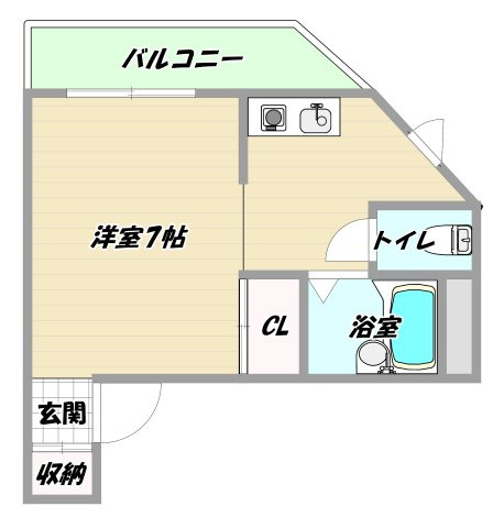大阪市東淀川区東中島２丁目の賃貸マンションの間取り