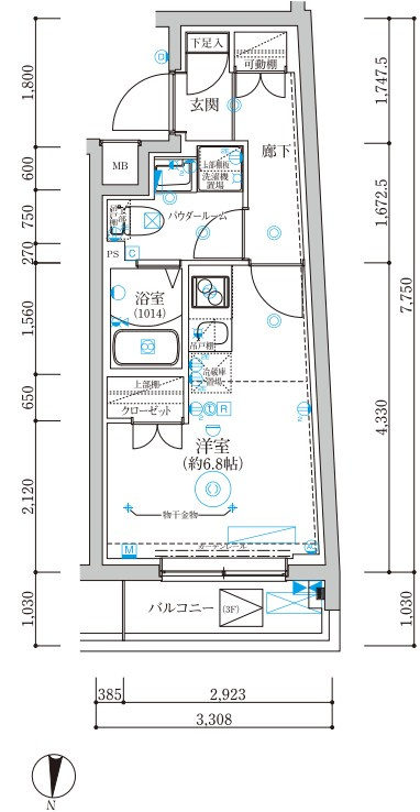 YIELD BS 東京 NORTHの間取り
