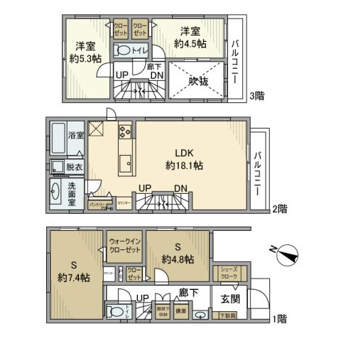 向原戸建の間取り