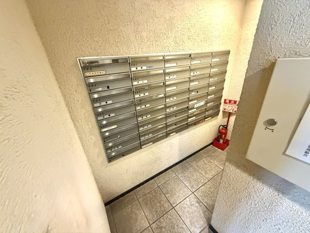 エフローレ東越谷市役所前中央通り206号室のその他共用部分|エントランスホール内に設置され、雨の日も濡れずに郵便物をサッと確認できる快適な配置です。