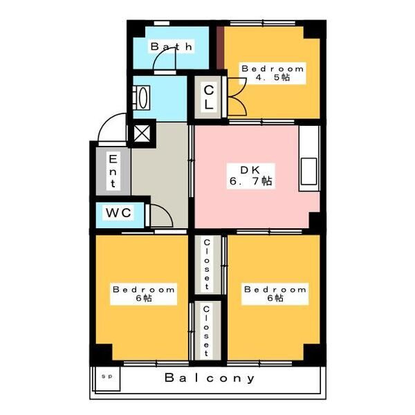 みたかハイツ　　刈谷市近郊の賃貸はクラスホーム刈谷店の間取り