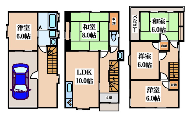 【間取り】 | 上四条町貸家