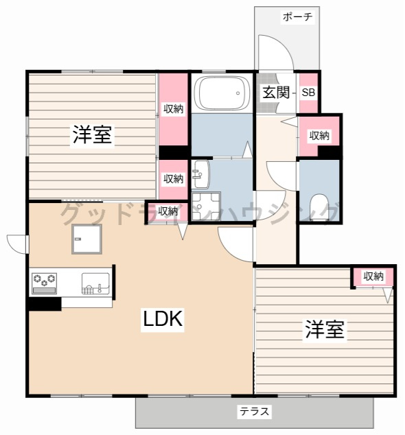 リラフォートA棟の間取り