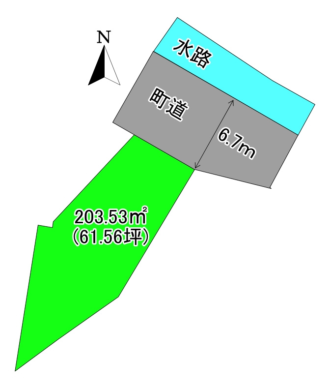 【売地】中山町大字長崎字西浦土地の土地図