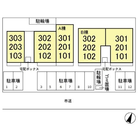 D-room与野公園　Aの区画図