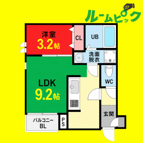 Grandtic D　名古屋市賃貸　仲介手数料無料の間取り
