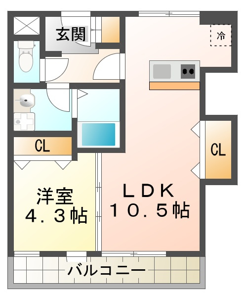 アロハ名谷の間取り