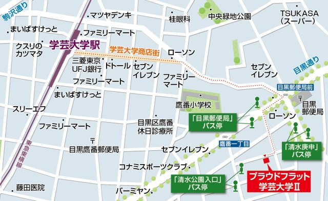 【地図】 | プラウドフラット学芸大学Ⅱ