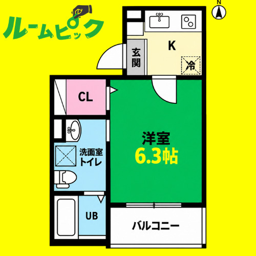 ミュー大喜(ミューダイギ)　名古屋市賃貸　仲介手数料無料の間取り