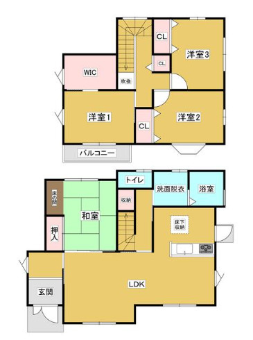 西条市樋之口　中古戸建の間取り