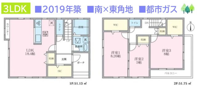 平塚市田村5丁目　中古戸建　35.43坪の間取り|広々SIC＆WIC完備で、荷物がすっきり片付けられますね◎
キッチンやトイレなどリフォーム履歴がございます！