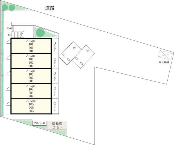 川崎市多摩区菅３丁目のアパートの区画図