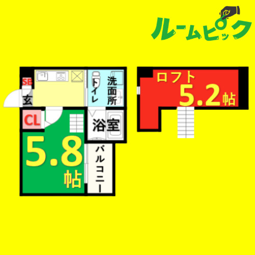 レジアス高畑(レジアスタカバタ)　名古屋市賃貸　仲介手数料無料の間取り