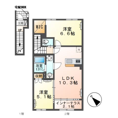 柏市逆井３丁目新築アパート（仮称）の間取り
