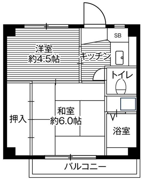 ビレッジハウス亀井野4号棟の間取り