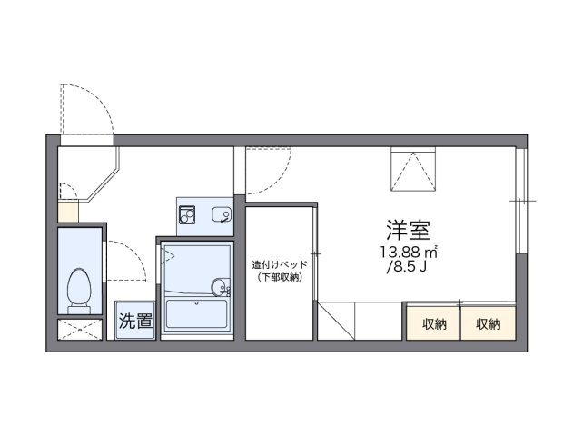 レオパレスローズの間取り|代表的な間取のため実際の間取とは異なる場合があります
