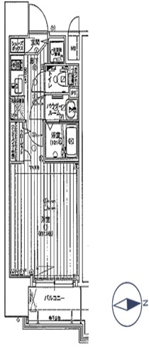 大阪市中央区谷町７丁目の賃貸マンションの間取り