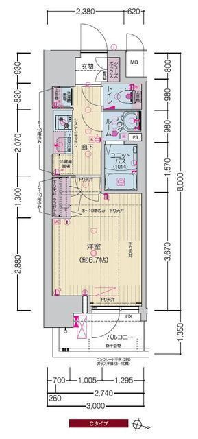 プレサンス　ＯＳＡＫＡ　西中島リエゾンの間取り