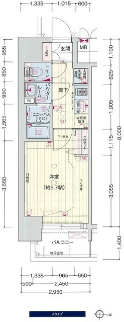 プレサンス上町台筆ヶ崎　ＮＯＲＴＨの間取り