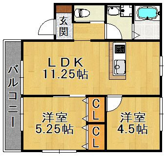 エル・ソル土井Bの間取り