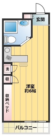 【間取り】 | ラパルフェドシャテーニュＮｏ．１―仲介手数料無料― | オートロック！充実設備の１Ｒのお部屋！