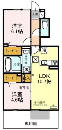 ラヴィーベール江井島の間取り