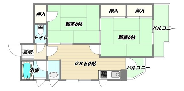 大阪市淀川区木川東１丁目の賃貸マンションの間取り